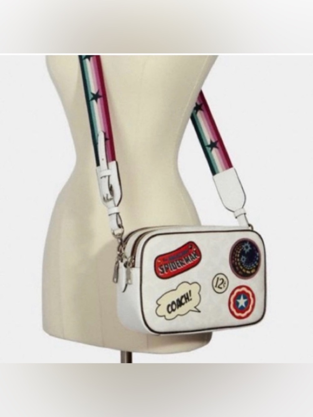 Coach X Marvel Jes Crossbody In Signature Canvas With Patches - Picture 3 of 12